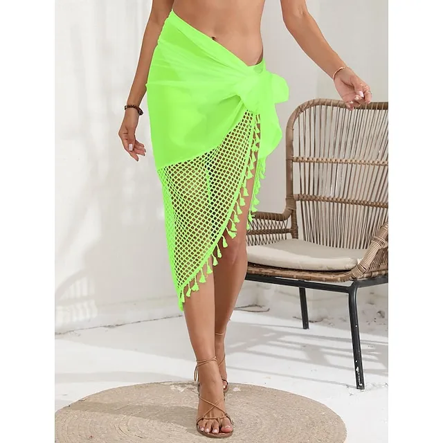 Women's Swimwear Bikini Bottom Beach Bottom Normal Swimsuit 2 Piece Tassel Plain Black White Pink Blue Green Bathing Suits Sexy Beach Wear Holiday