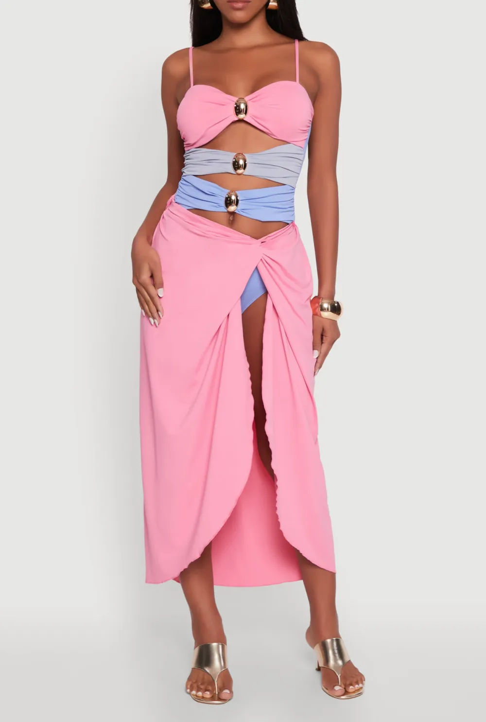 High Slit Bikini Swimsuit Skirt