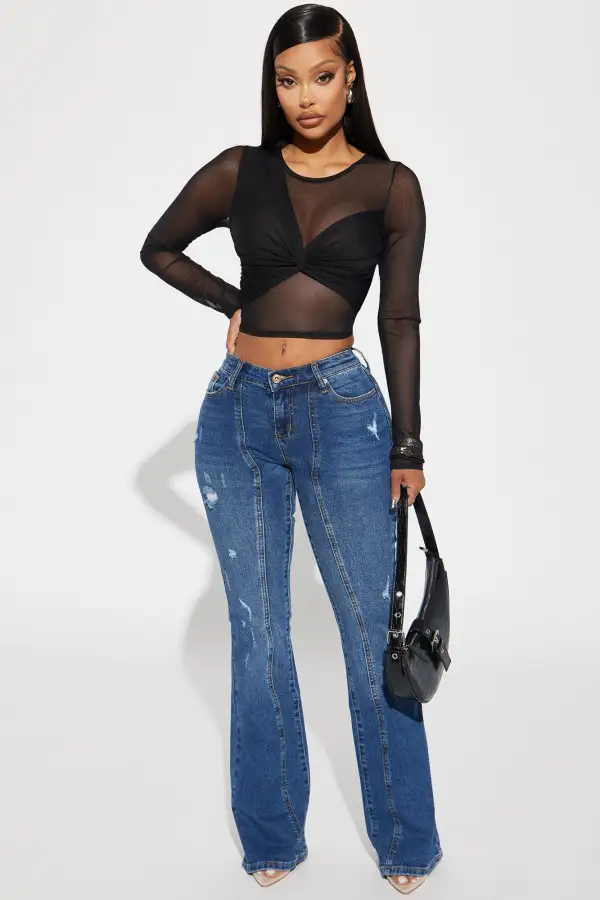 Twist Of Faith Mesh Top - Black