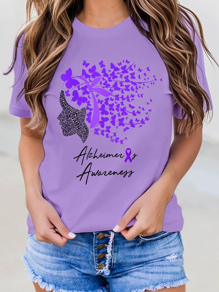 Women's Alzheimer's Awareness Print T-Shirt