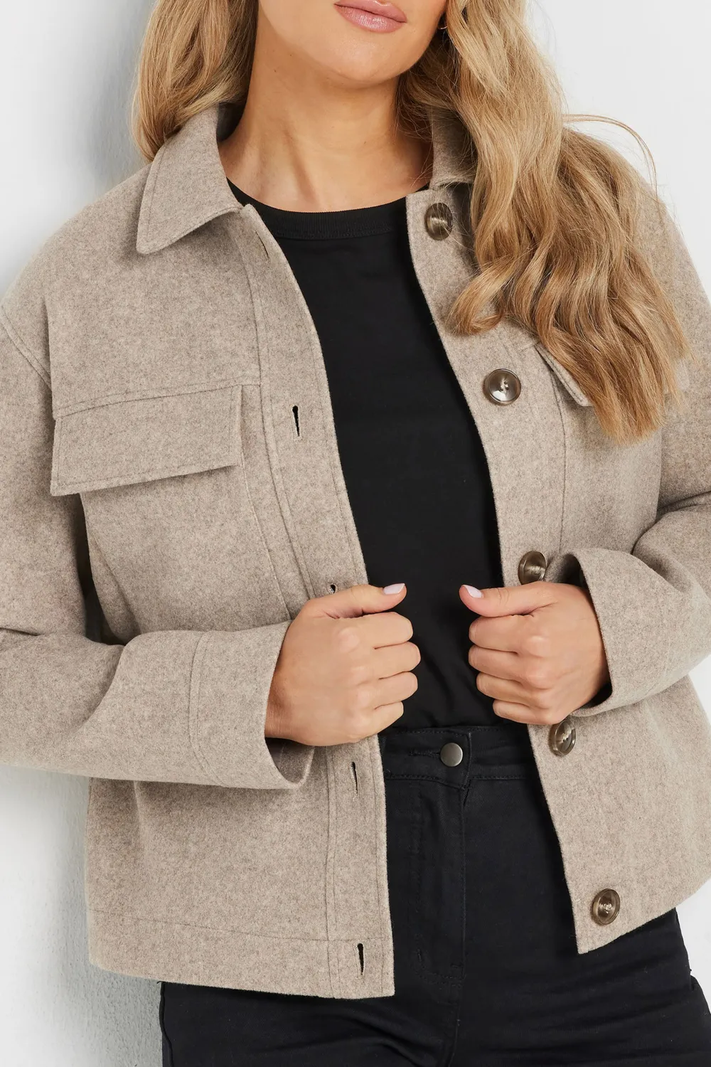 Casual Style Beige Brown Soft Touch Jacket