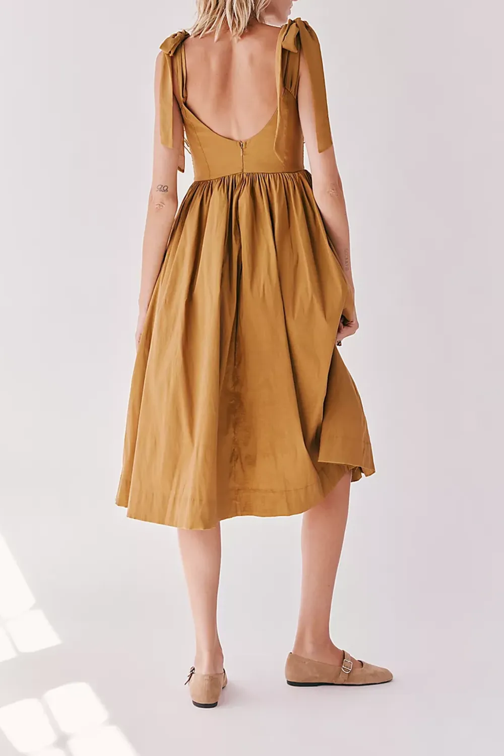 Off Shoulder Lace Trimmed Midi Dress