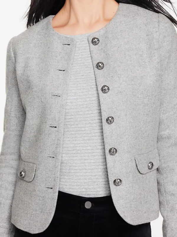 Lady's Elegant Small Flared Wool Jacket
