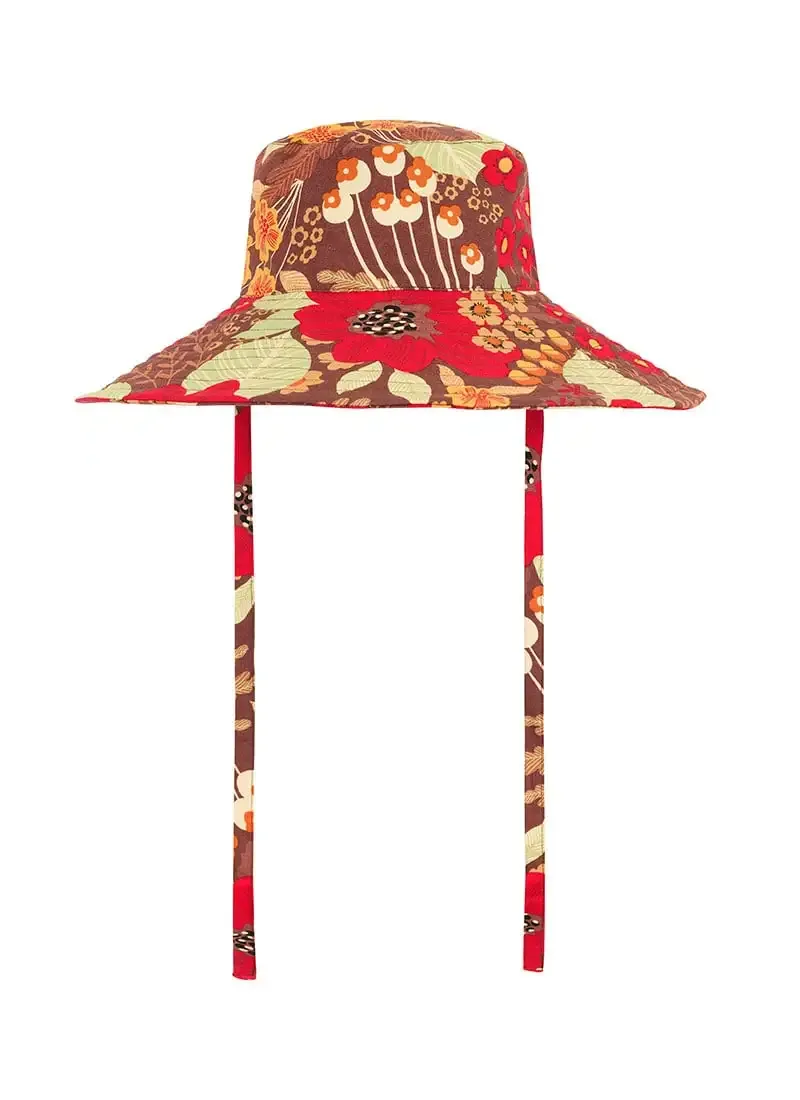 Vintage - Inspired Floral Print Bucket Hat