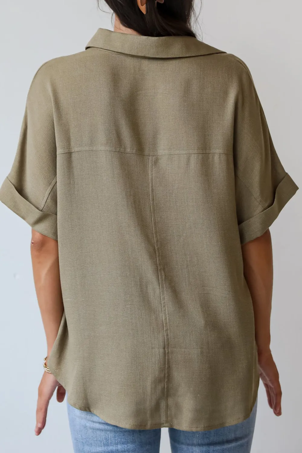 Breezy Fascination Olive Blouse