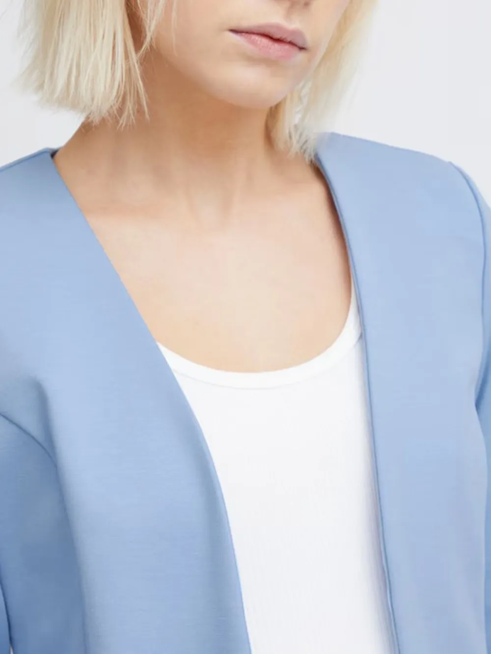 Plain Colored Collarless Blazer