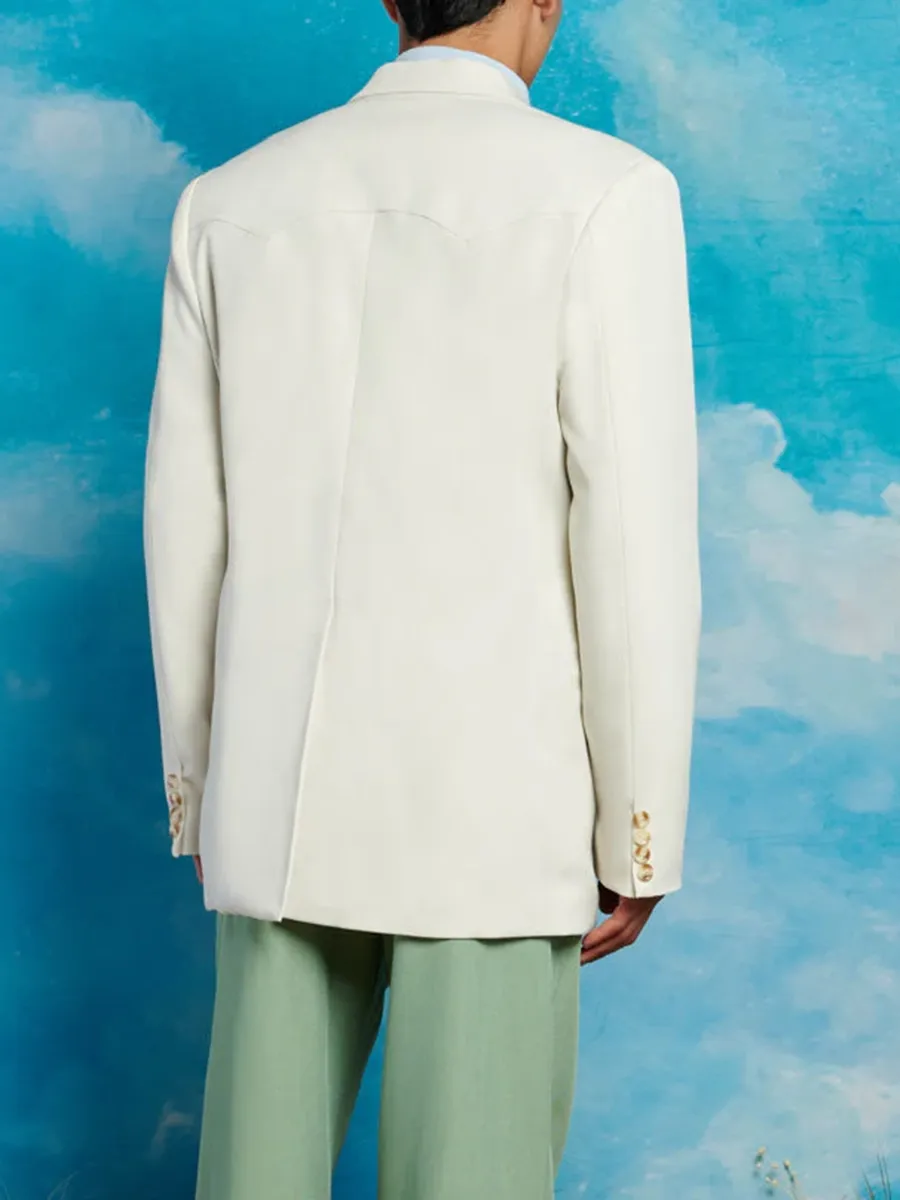 Embroidery Single Breasted Blazer