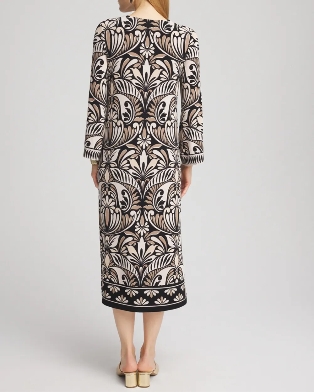 Bell-Sleeved Midi Dress