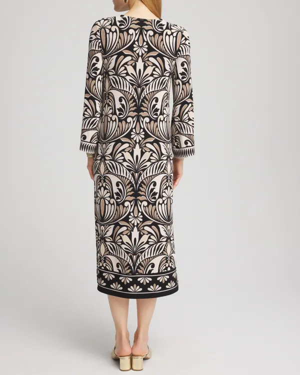 Bell-Sleeved Midi Dress