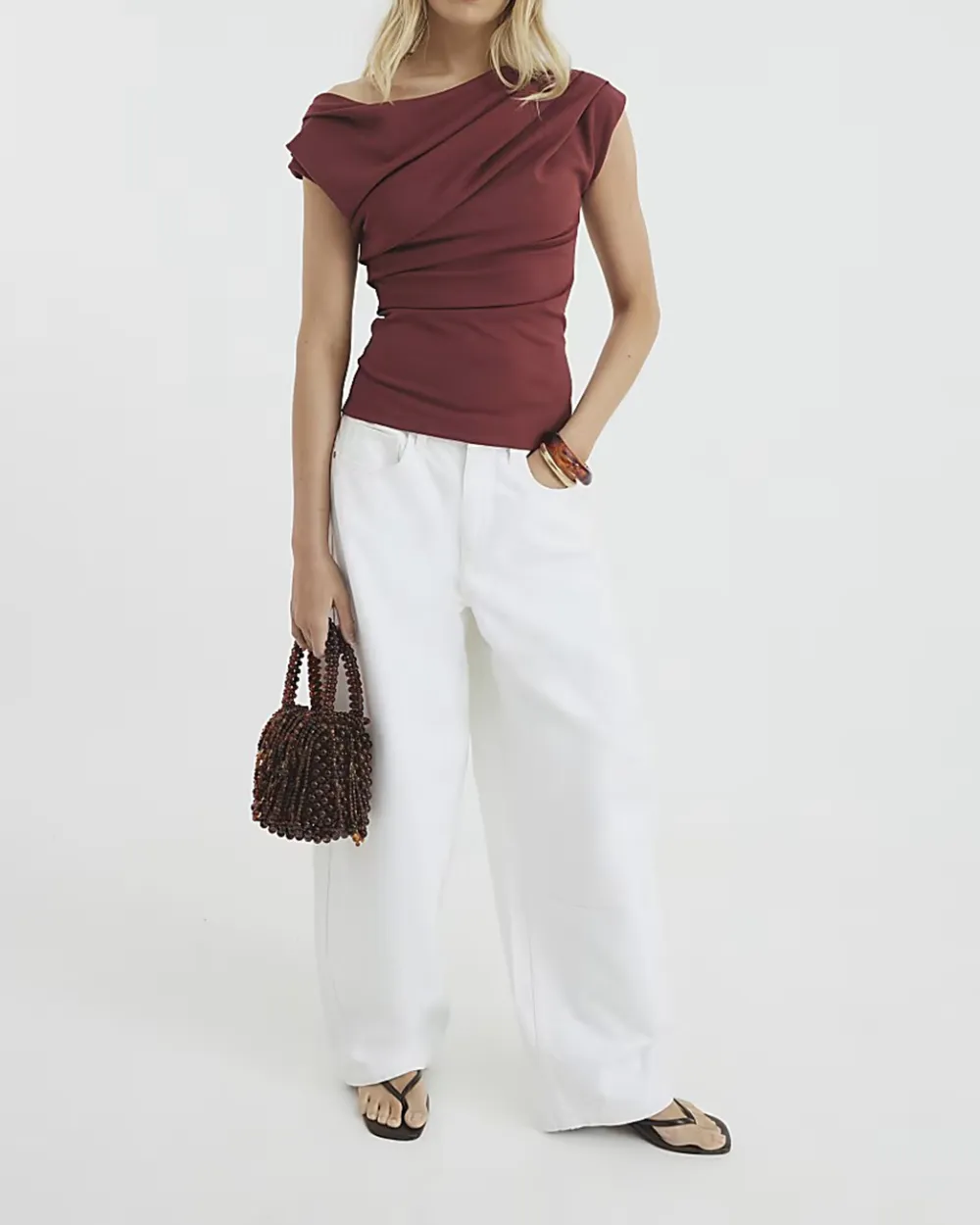 Fashion Design Off-Shoulder Short Sleeves T-Shirts