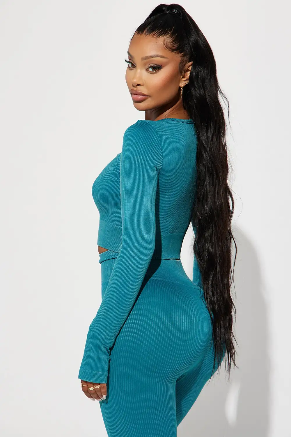 Sonia Washed Active Top - Teal