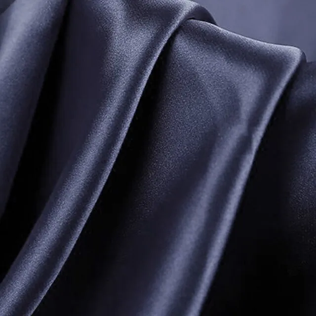 Women's Gift Pajamas Sets Home Christmas Party Daily Basic Pure Color Satin Simple Casual Soft Shirt Pant Fall Spring Summer Shirt Collar Long Sleeve Long Pant Buckle Pocket