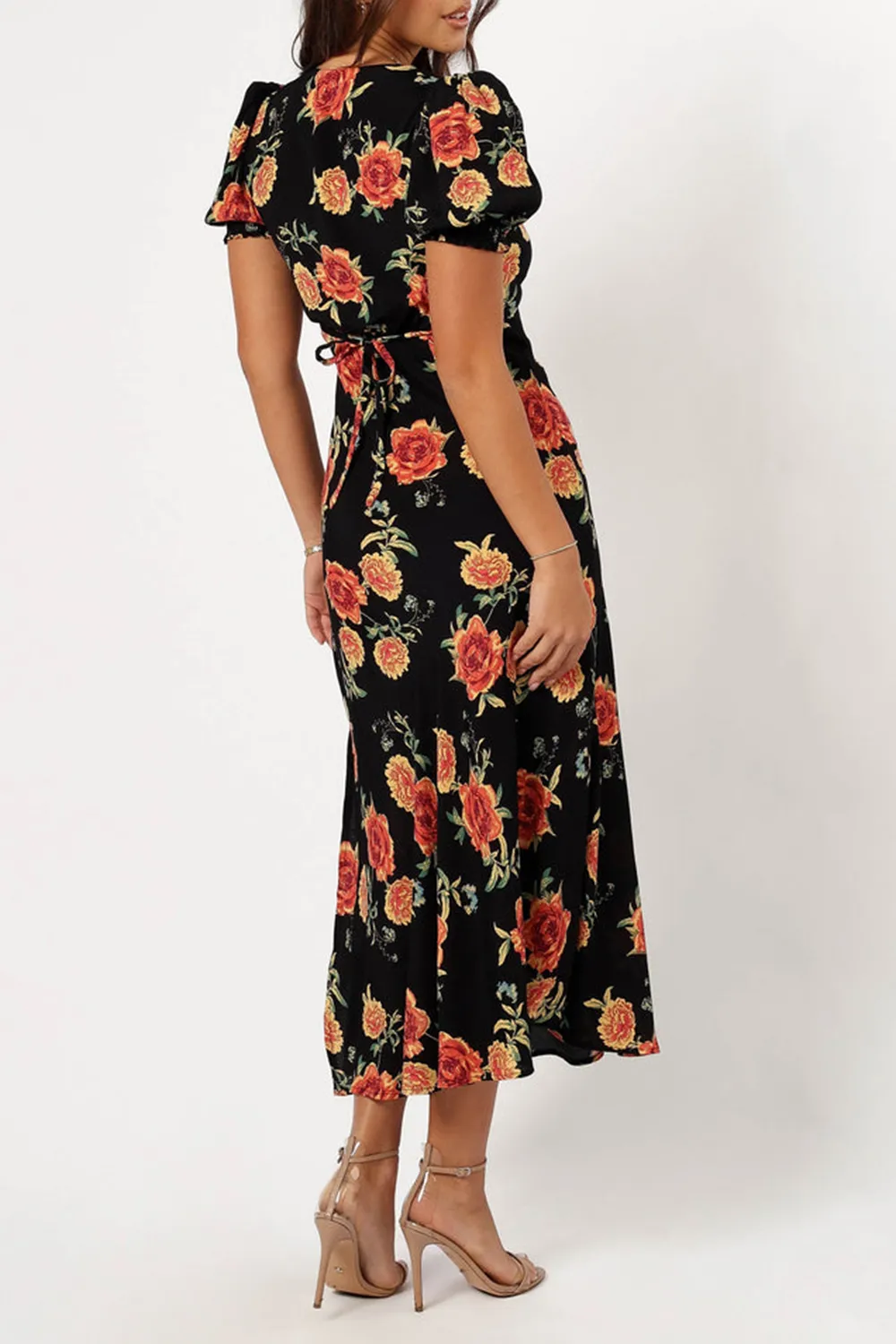 SUNSET FLORAL MIDI DRESS