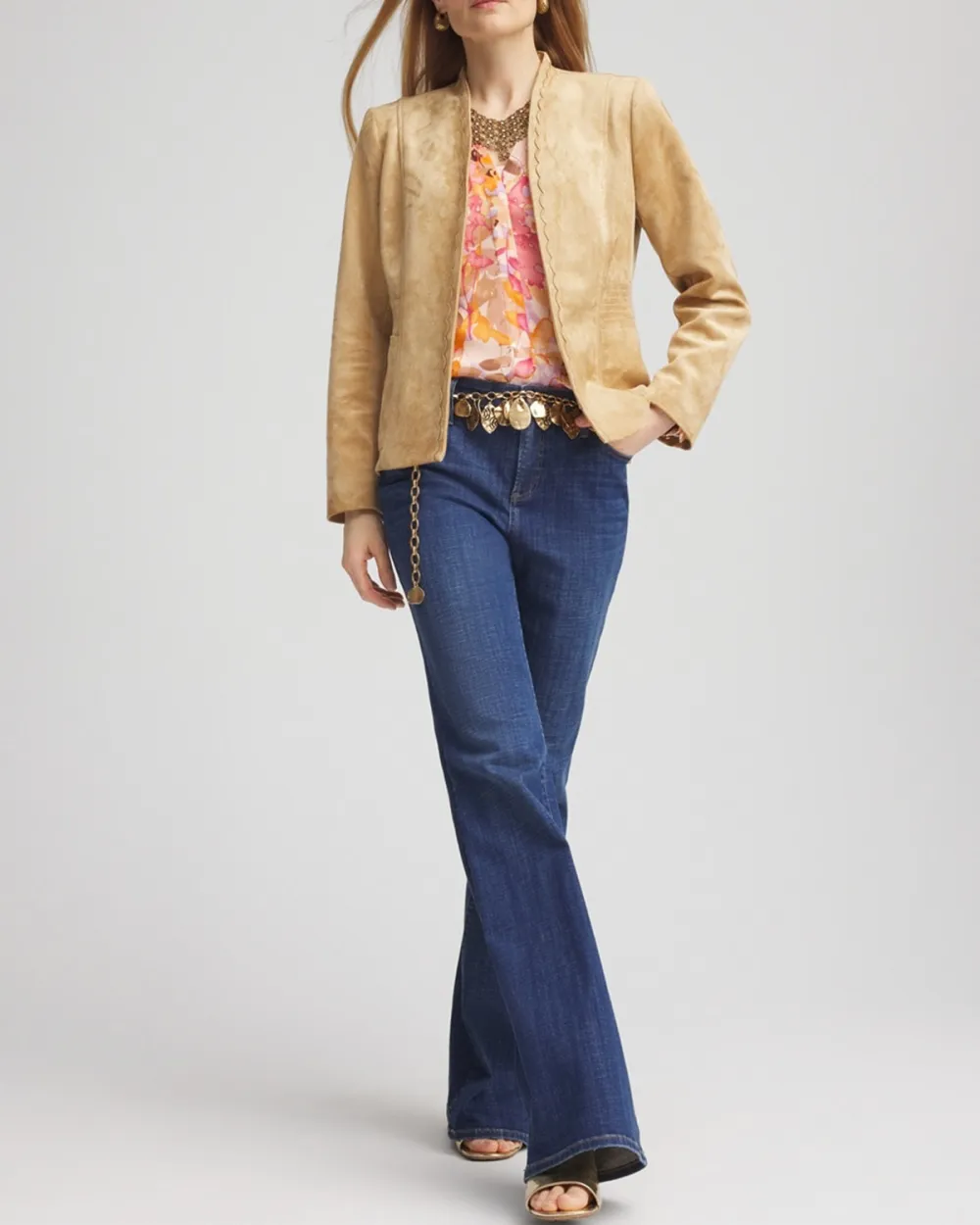 Faux Suede Lace Jacket