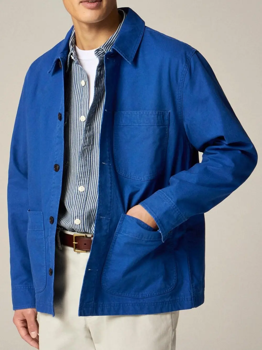 Bright Blue Cotton Twill Work Jacket