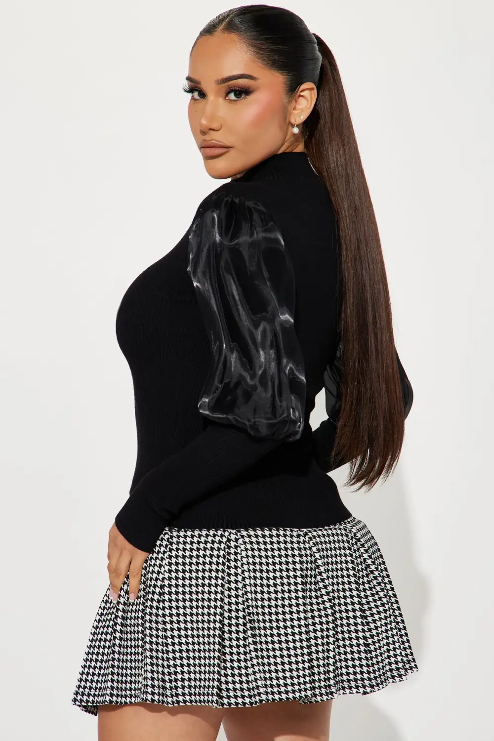 Minya Mock Neck Sweater - Black