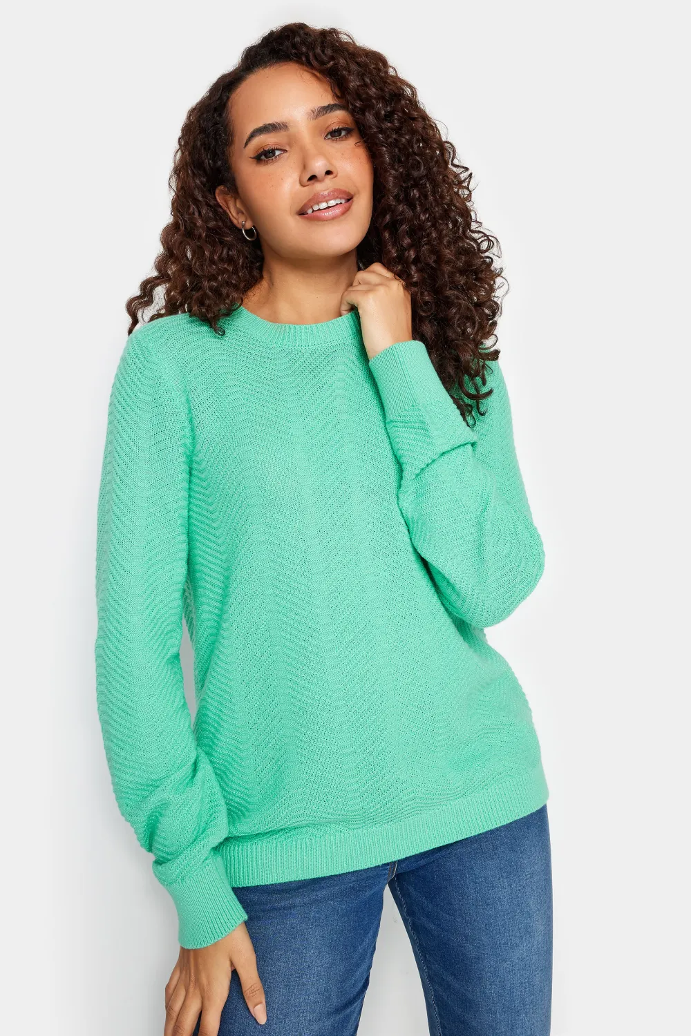 M&Co Light Green Ribbed Knit Jumper