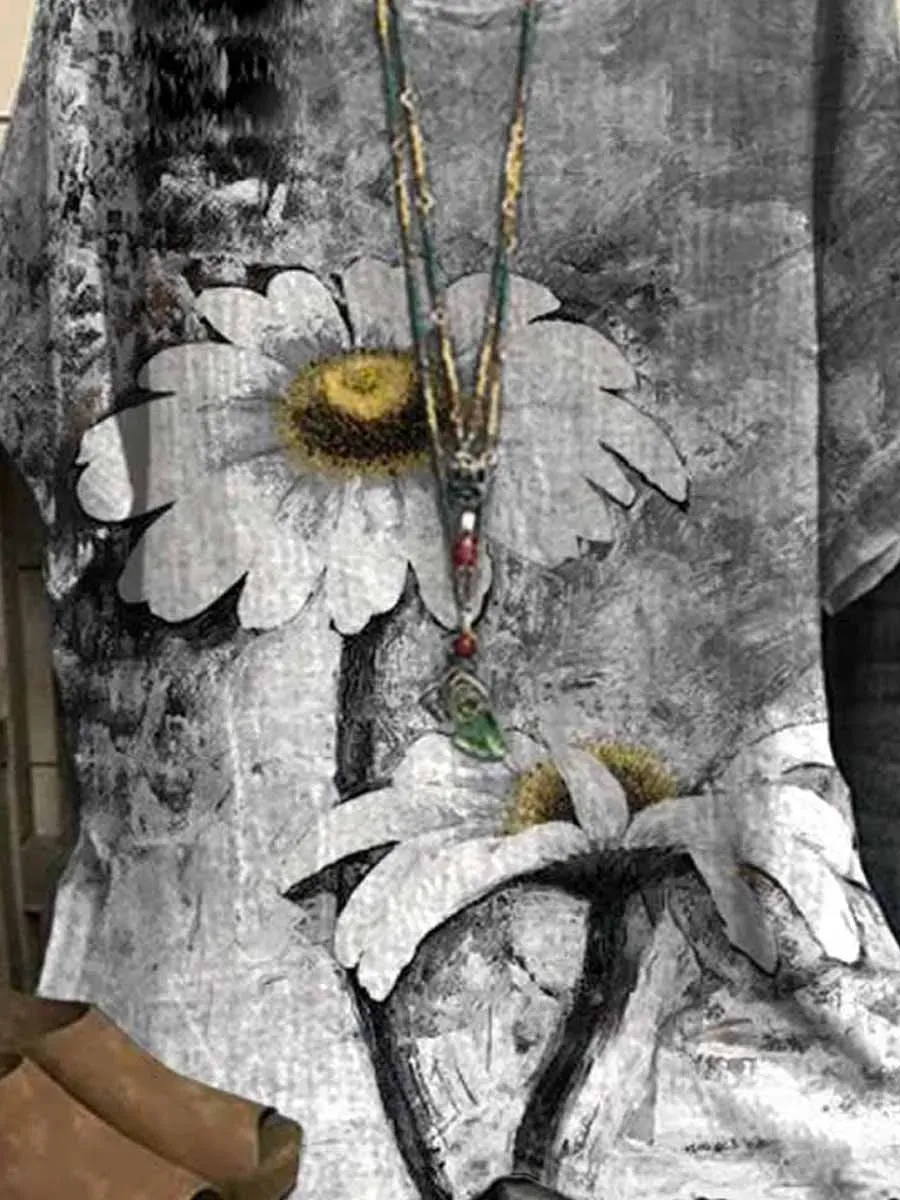 Women's Flower Print Casual Top