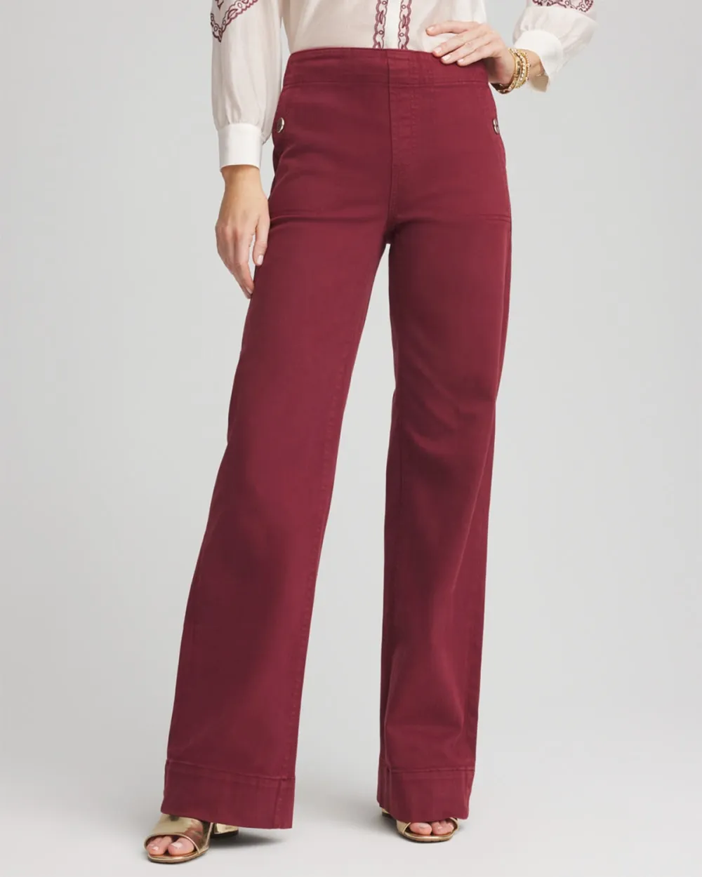 Maroon Flared Corduroy Jeans