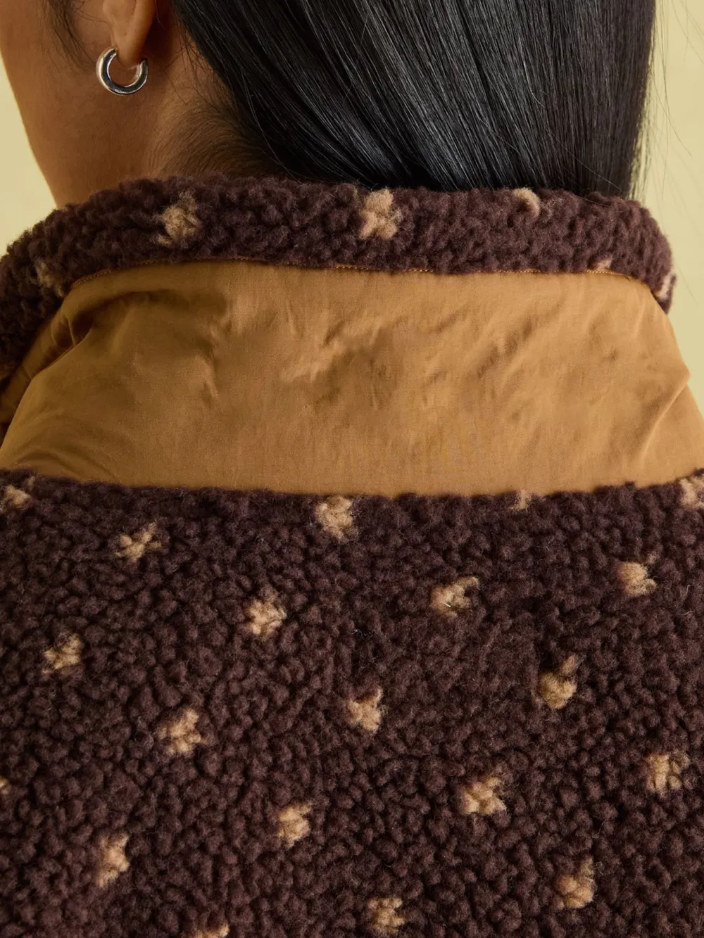 Chocolate Brown spot Borg Fleece Jacket