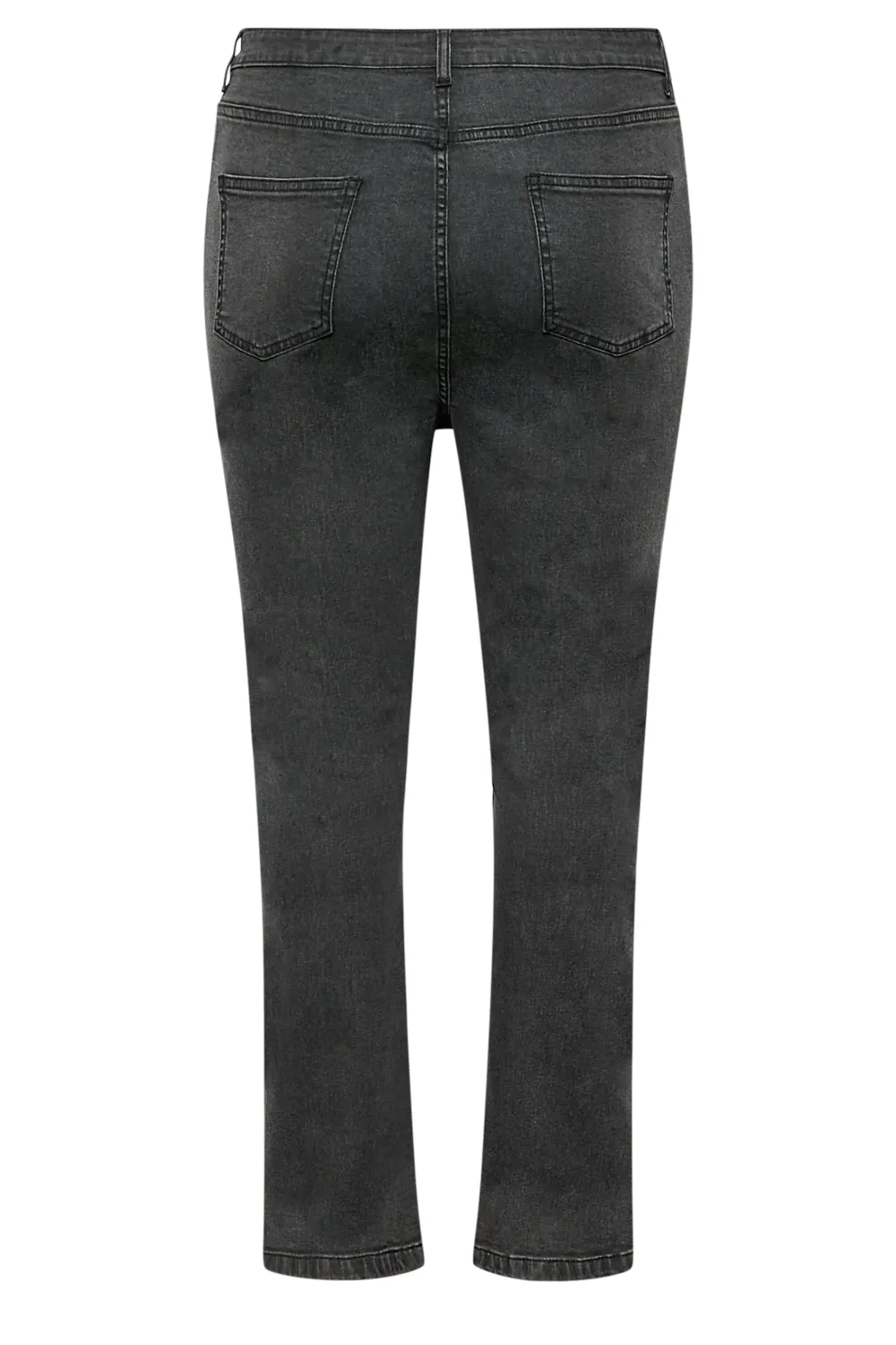 YOURS Curve Black Side Split Stretch Straight Leg Jeans