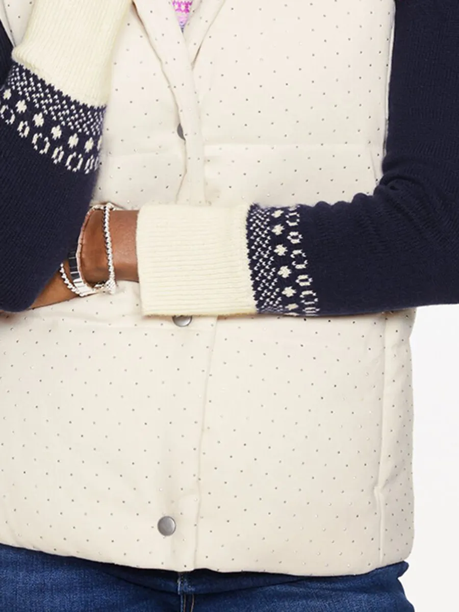 Lady's Simple And Shiny Snapback Pullover Vest