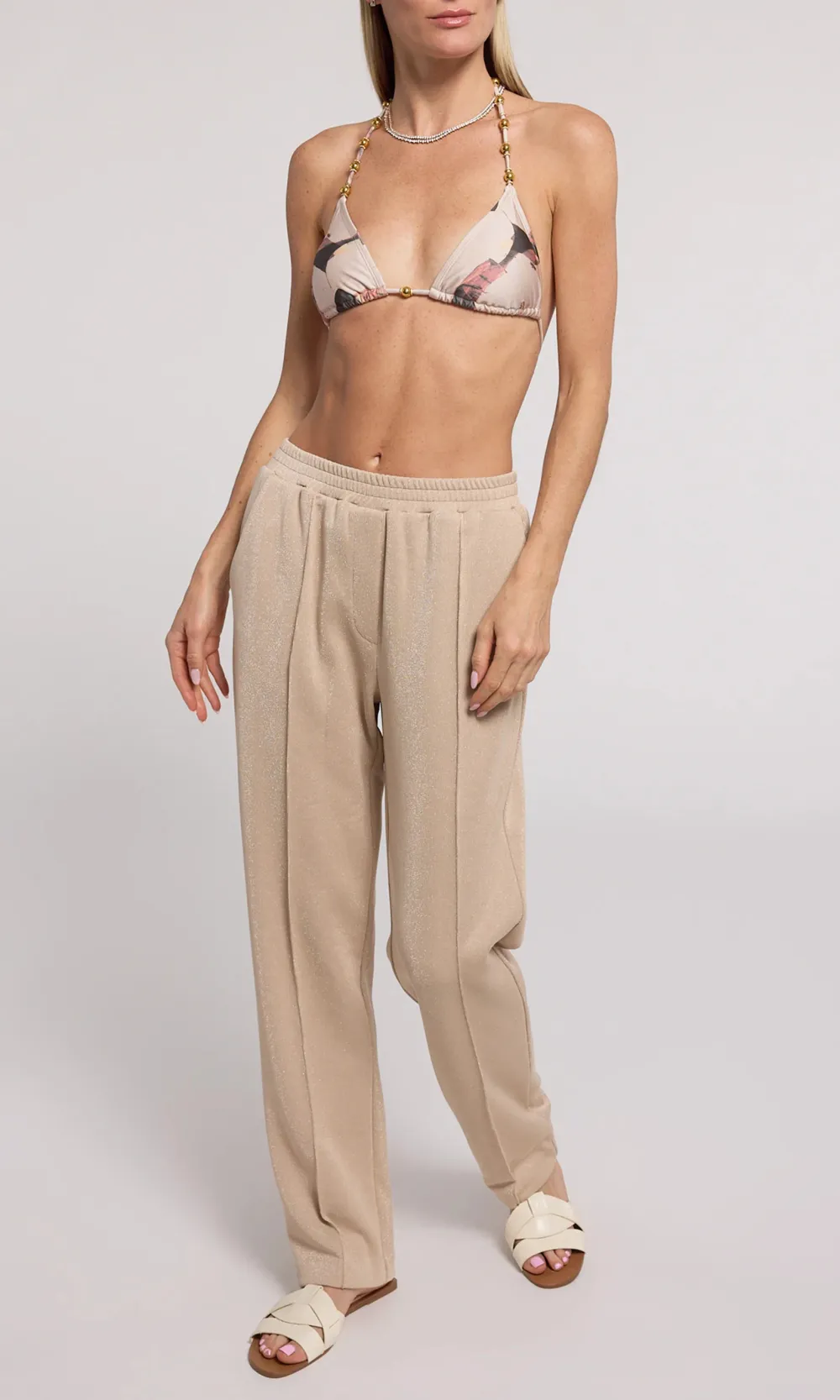 Elastic Waist Shimmer Sweatpants