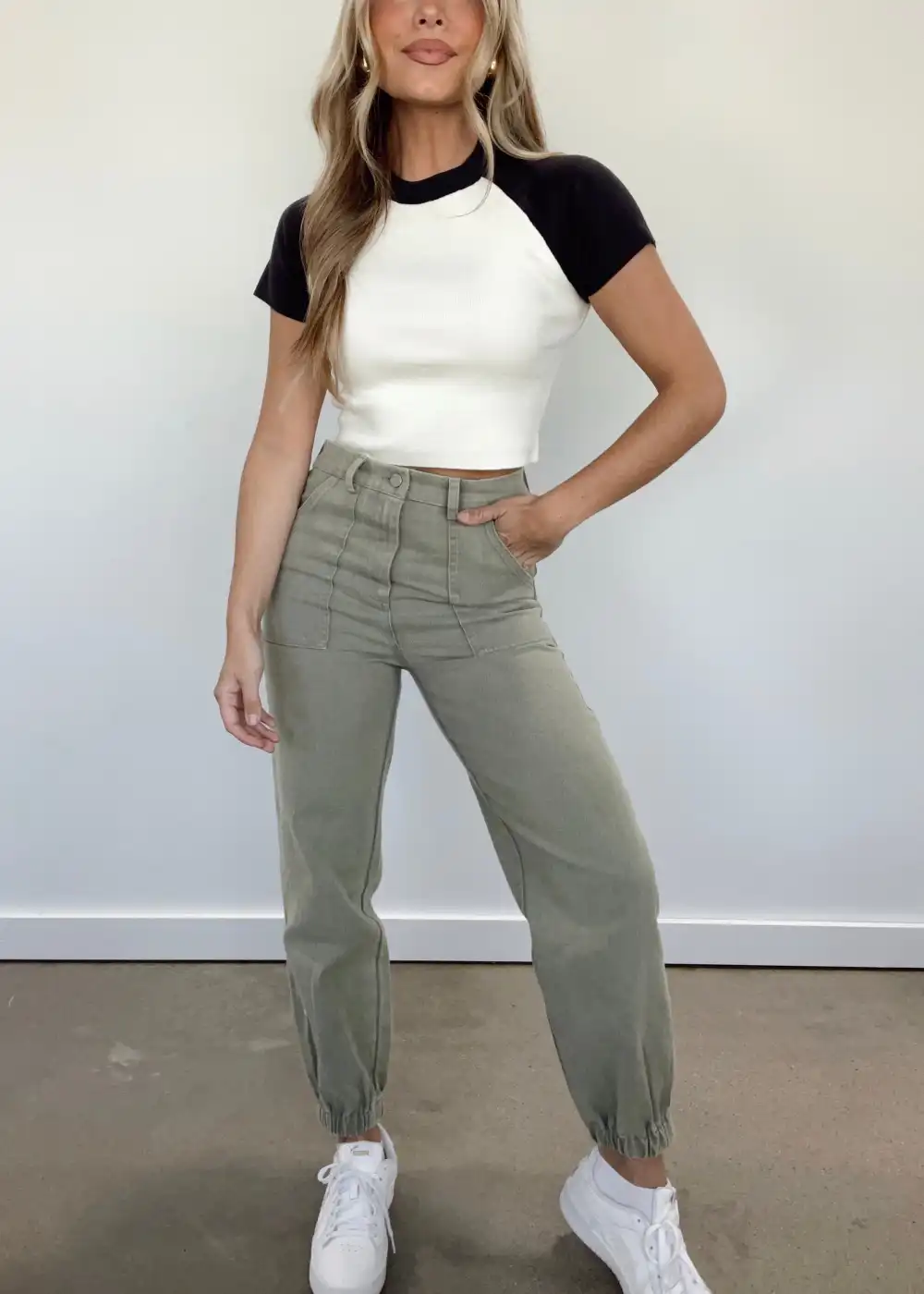 Olive Washed Cargo Pants