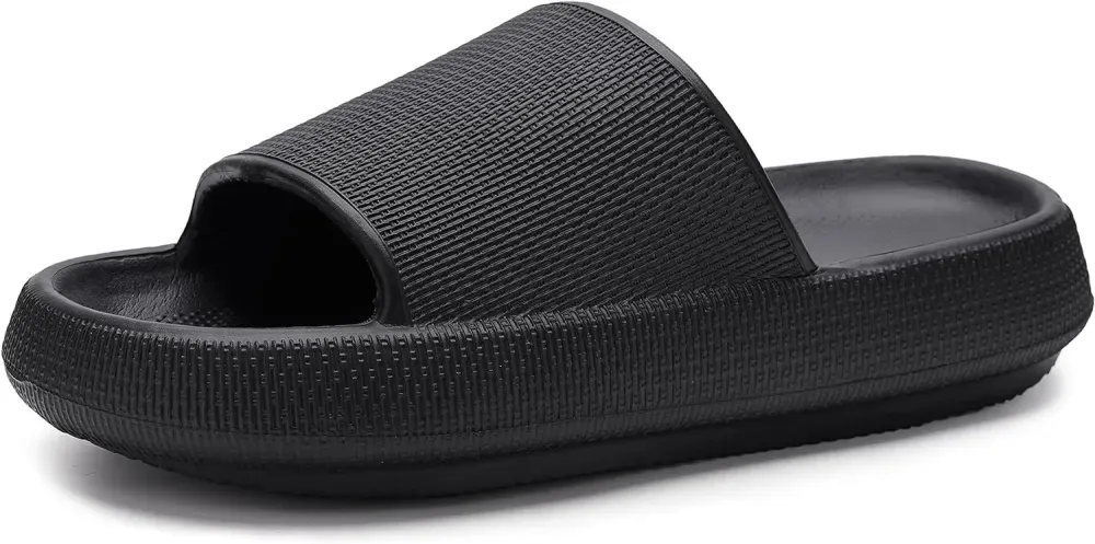 WHITIN Pillow Slippers for Women Non Slip | Cushioned Thick Sole Slides | Quick Drying Bathroom Sandals