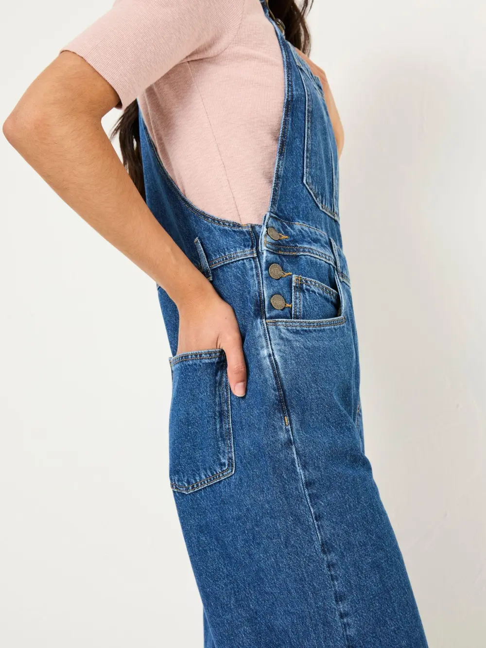 Denim Vintage Wide Leg Dungarees