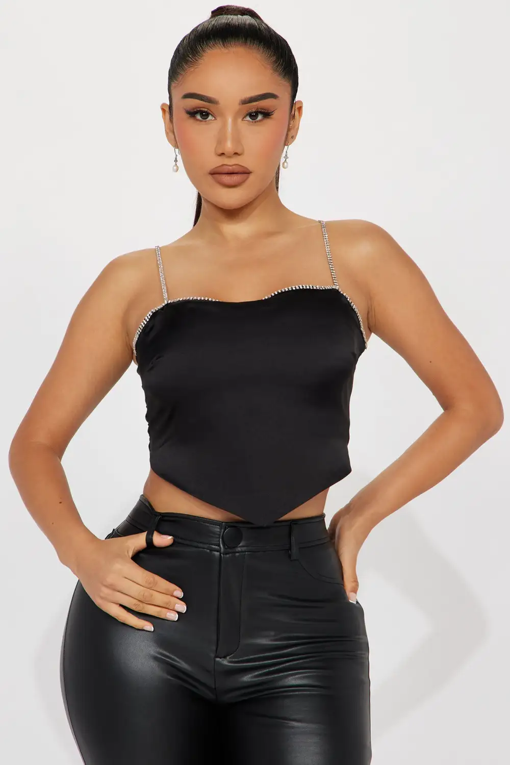 Always Worth More Satin Top - Black