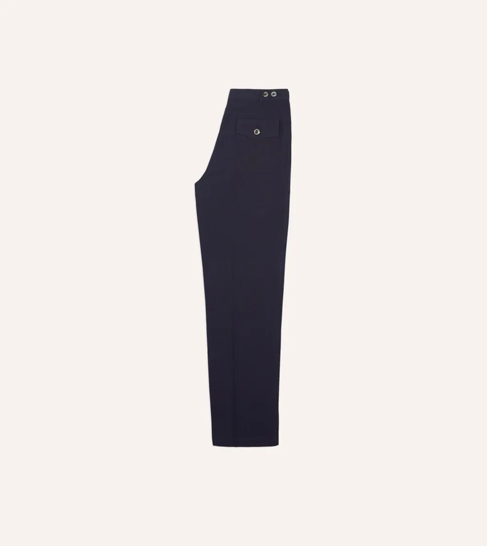 Navy Seersucker Games Trousers Daily
