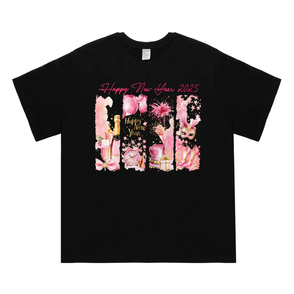 New Year New Me 2025 Gold Glitter Disco Ball T-shirt