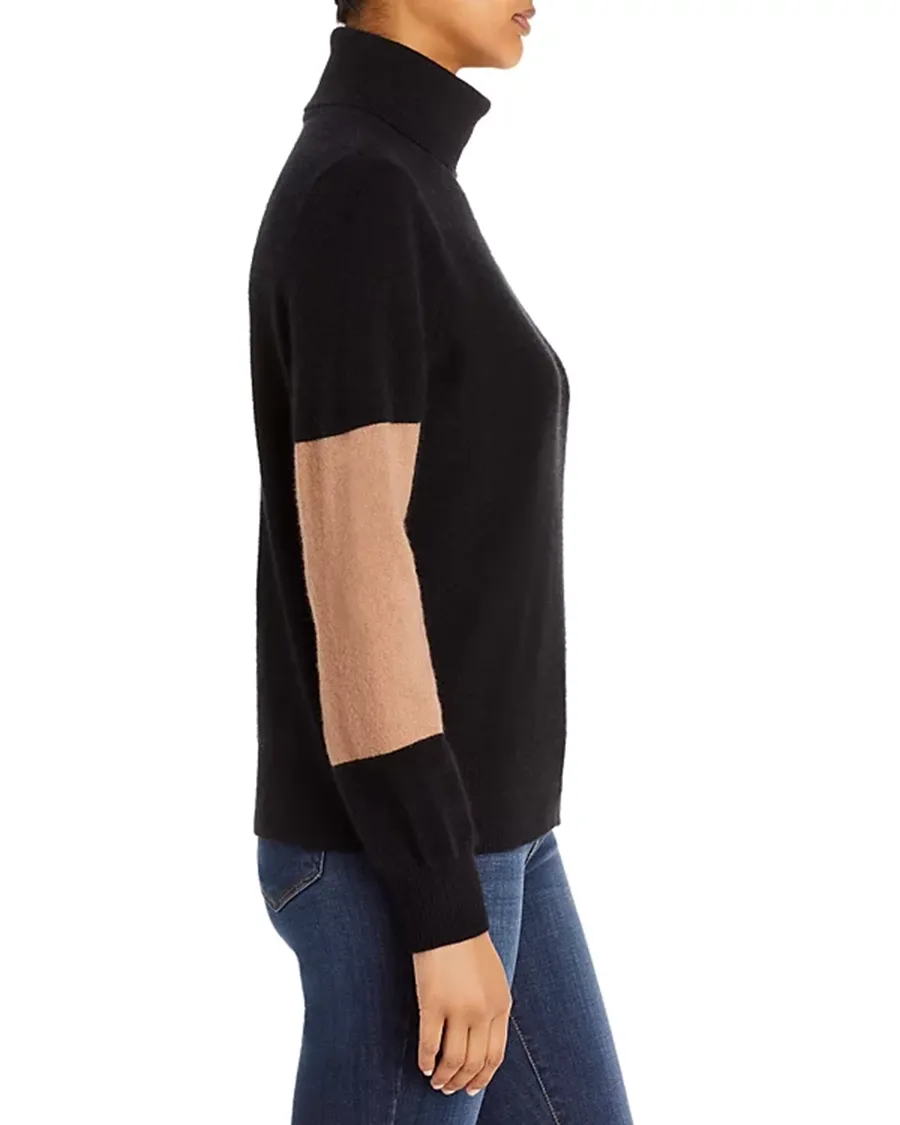 Color Block Elbow Cashmere Sweater