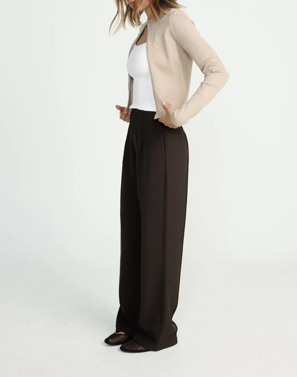 Short Slim Solid Color Simple Top