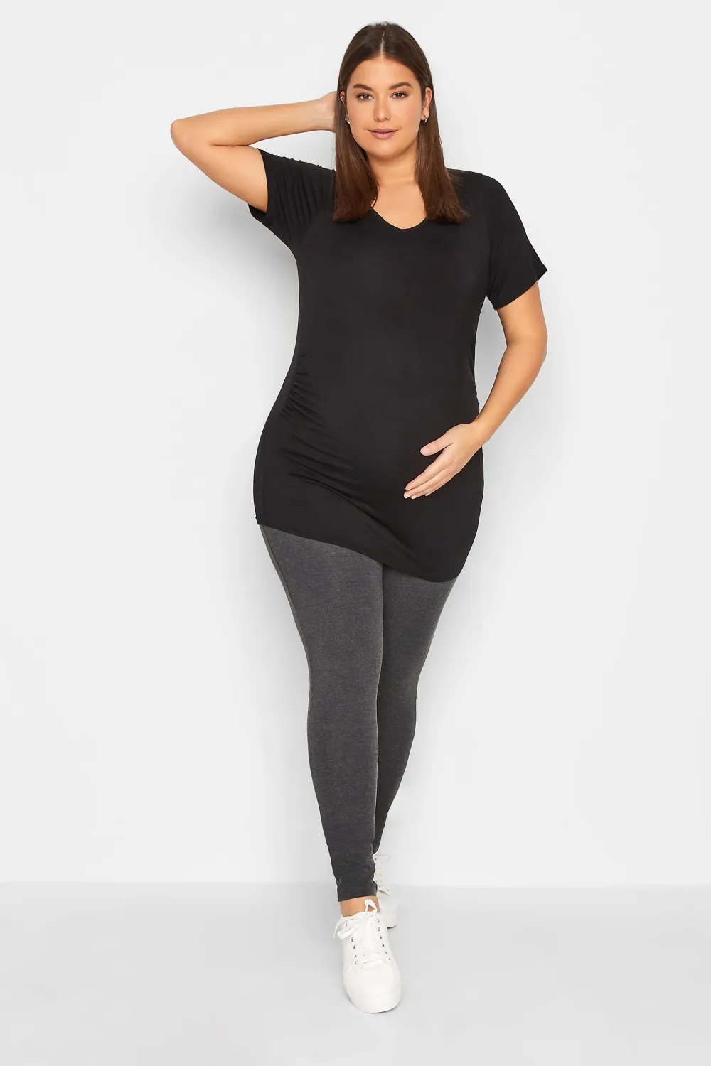 LTS Tall Maternity Charcoal Grey Stretch Leggings