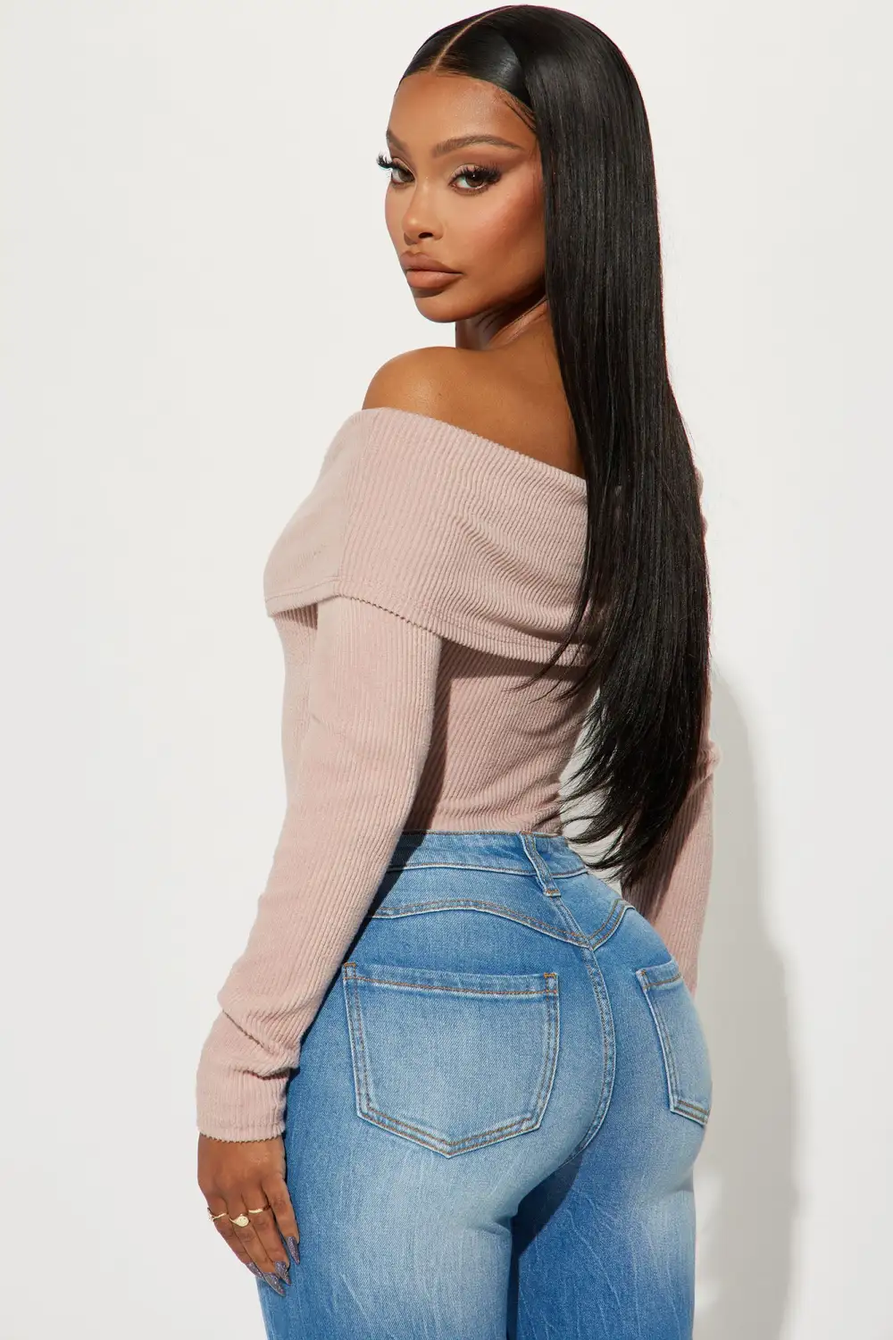 Sydney Off Shoulder Bodysuit - Mauve