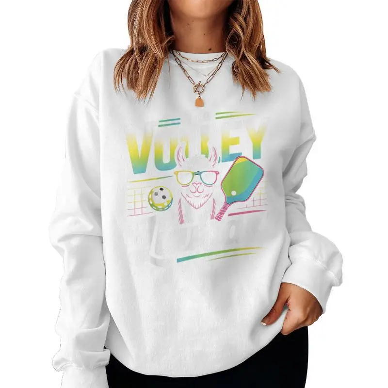 The Volley Llamas Pickleball Llama Women Sweatshirt