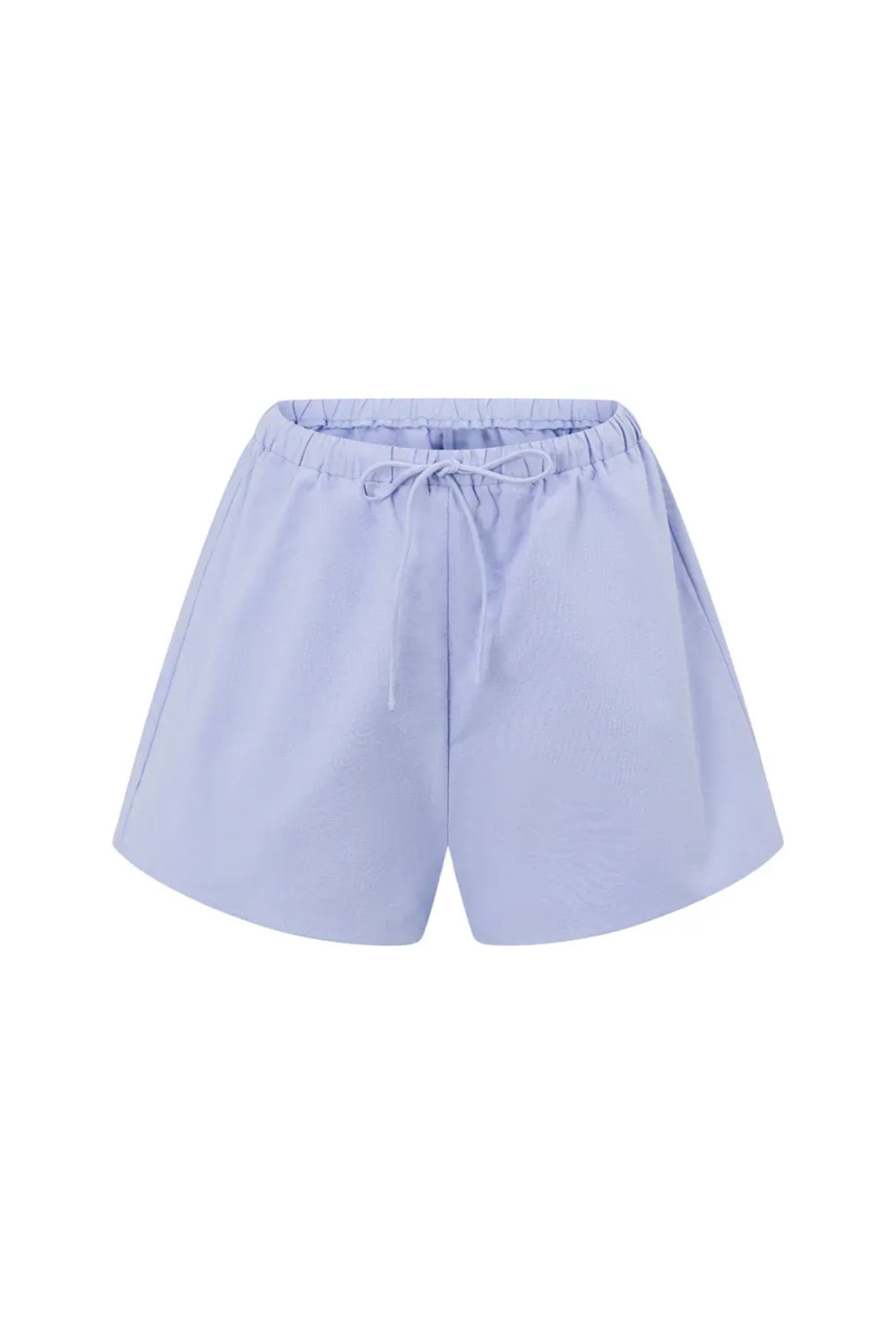 Elastic Waist Ruffled Cotton Shorts