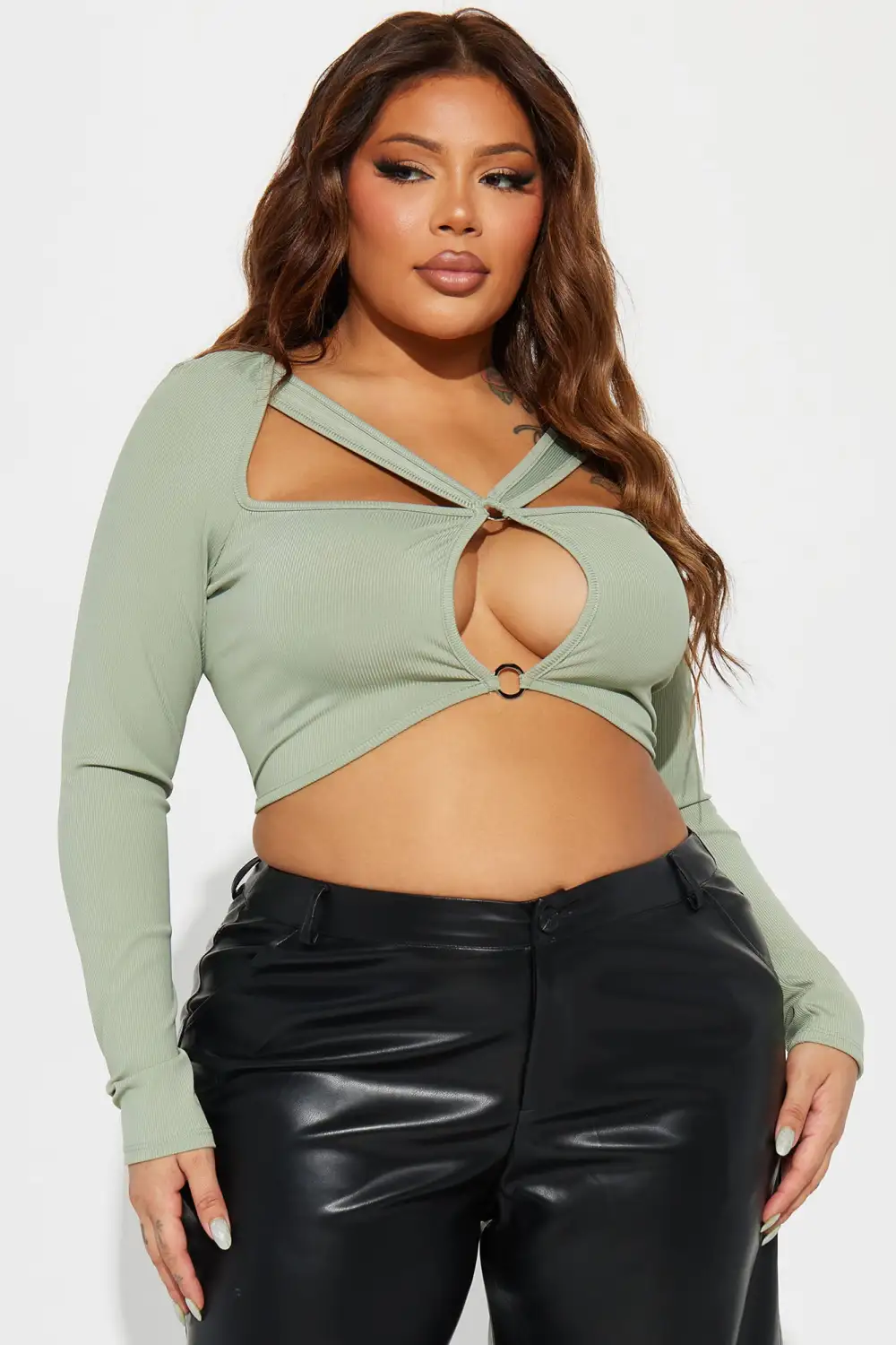 On My Love Cut Out Top - Sage