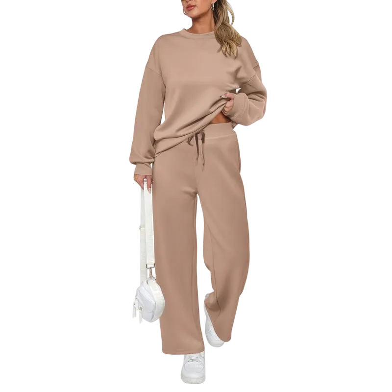 Women's long-sleeved pullover and trousers loungewear set