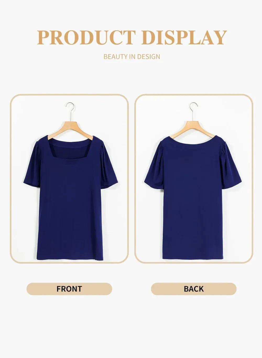 Eytino Womens Plus Size Tops Ruffle Short Sleeve Square Neck Summer Loose Casual Tee Shirts(1X-5X)