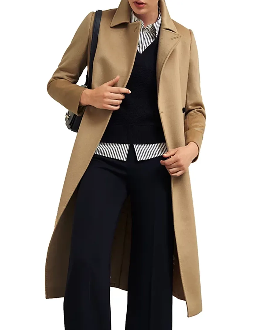 Notch Collar Wool Belted Coat