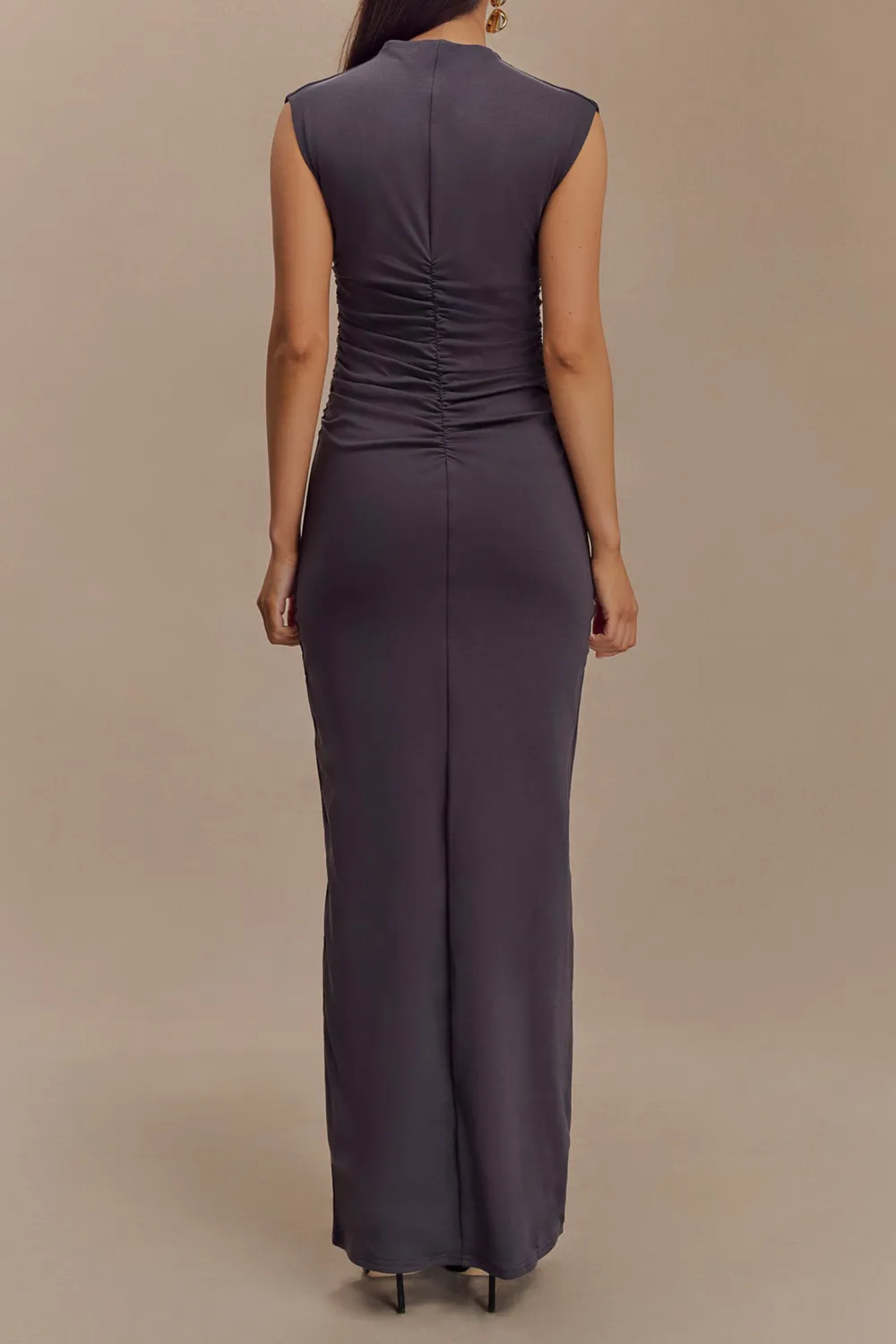 High Neck Sleeveless Maxi Dress