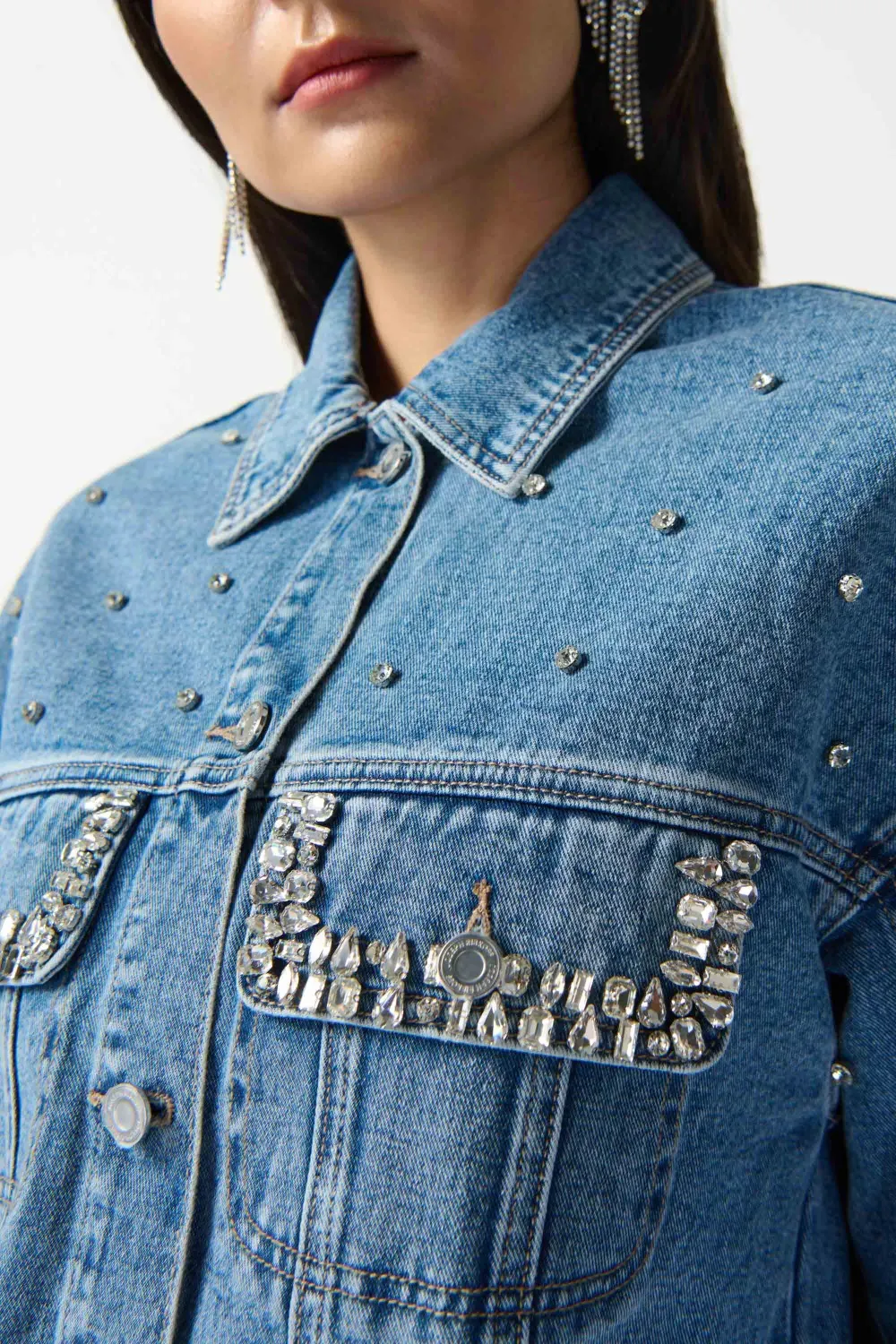 Embellished Light Blue Denim Jacket
