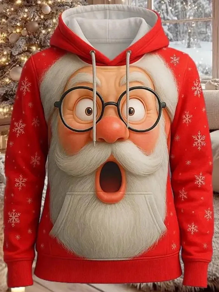 Women's Christmas Funny Santa Art Hoodie