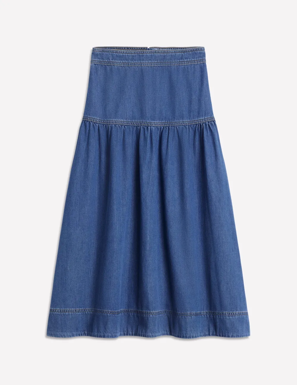 Detail Denim Midi Skirt