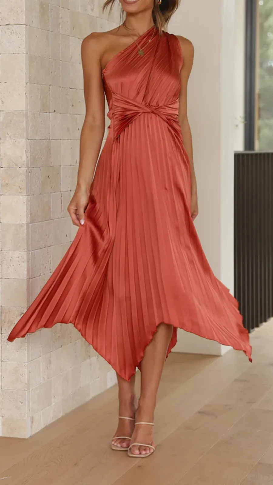 One Shoulder Midi Dress