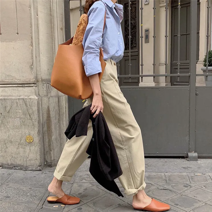 Versatile loose straight-leg commuter harem pants