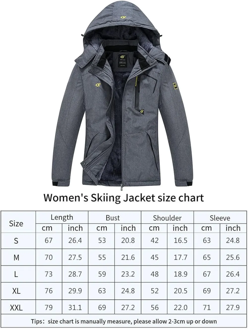 Women's Skiing Snowboarding Jackets Fleece Hood Mountain Snow Coat